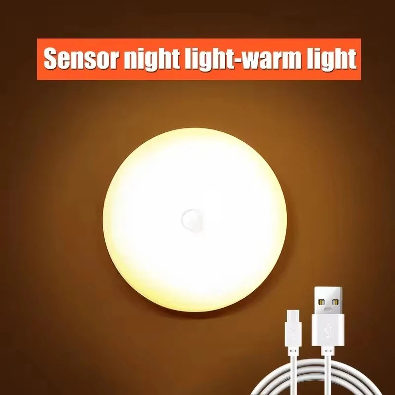 3-Pack Motion Sensor LED Night Light – USB Rechargeable Wireless Cabinet Light, 120° Sensor, Magnetic Mount, Cool/Warm White