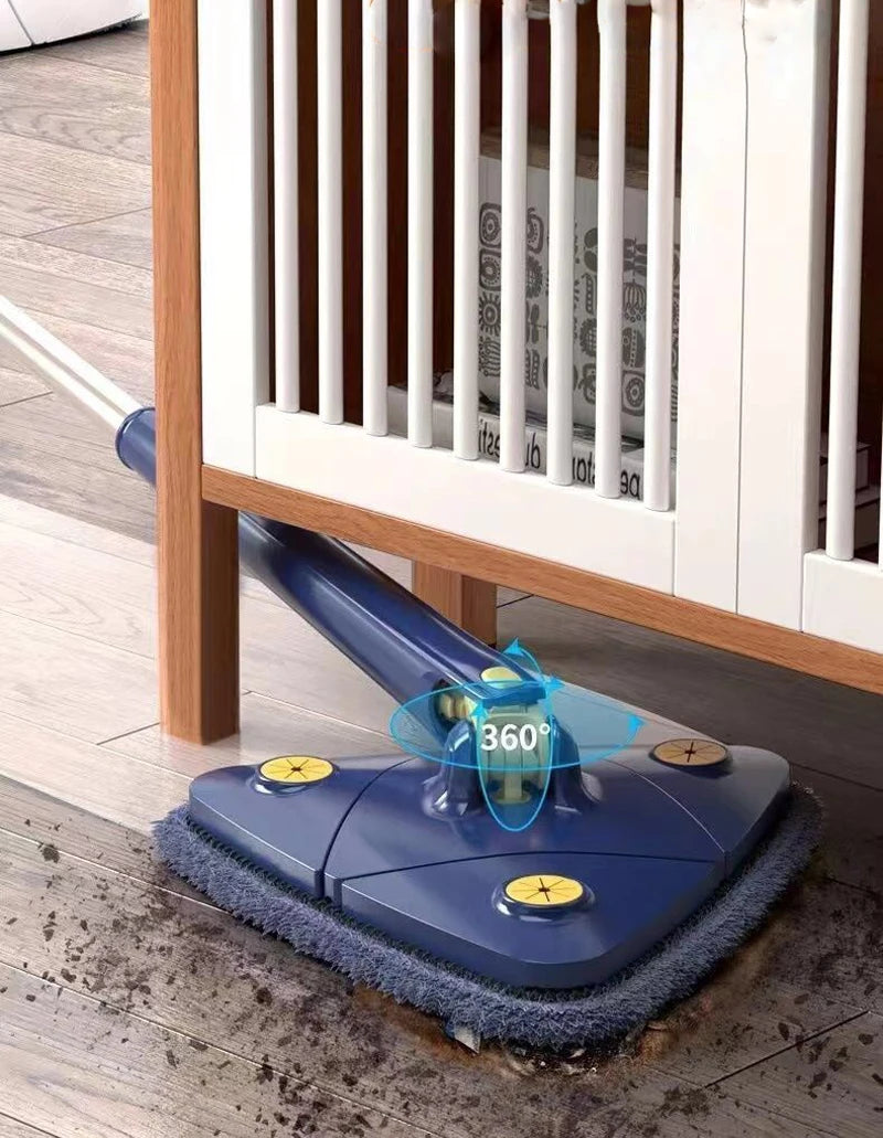 360° Triangle Spin Mop with Extendable Handle – Microfibre Twist Wringing Mop