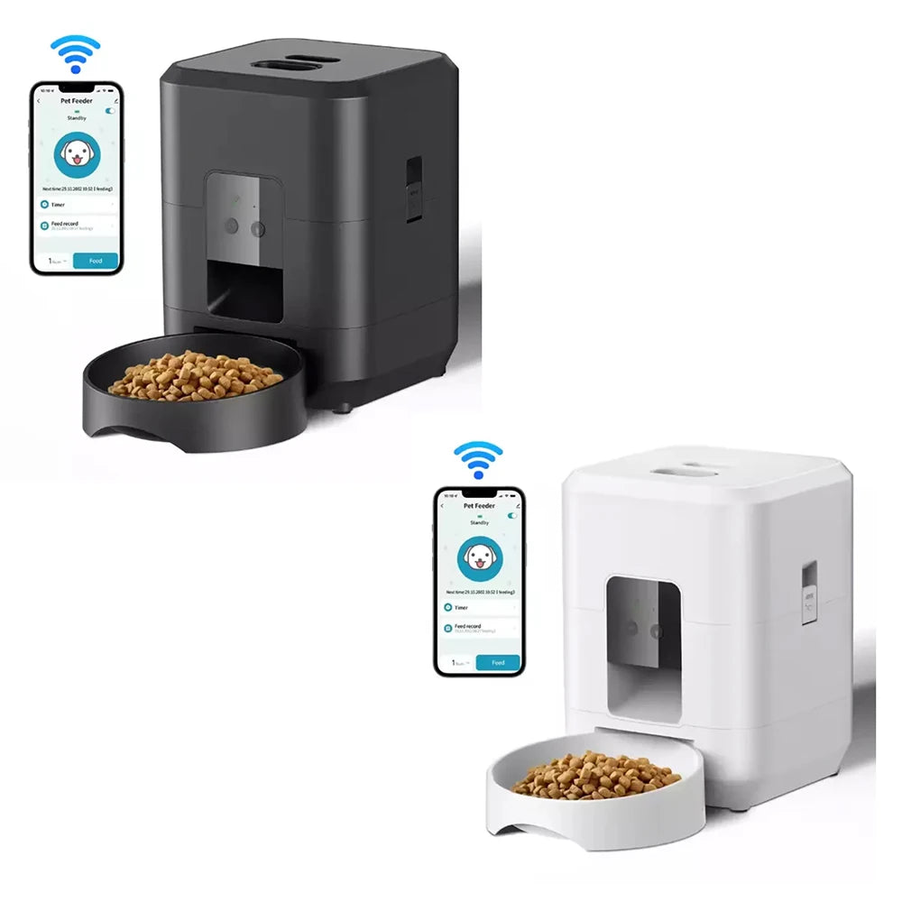 Smart Automatic Pet Feeder – Timed Quantitative Cat & Dog Food Dispenser, 50-200g Portion Control, WiFi & Button Models, USB Powered Slow Feeder Bowl