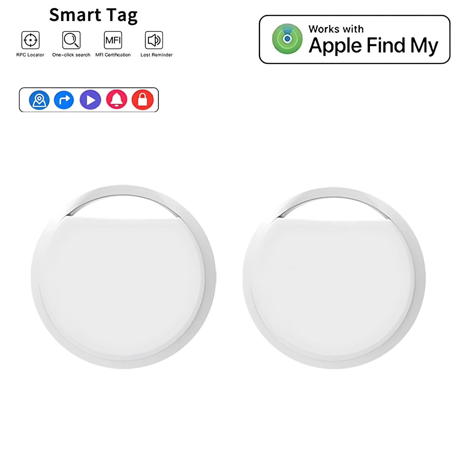 Bluetooth Mini GPS Tracker – Works with Apple Find My App, MFi Certified, Anti-Lost Locator for Keys, Pets, Luggage, Wallet & Car, No Monthly Fee