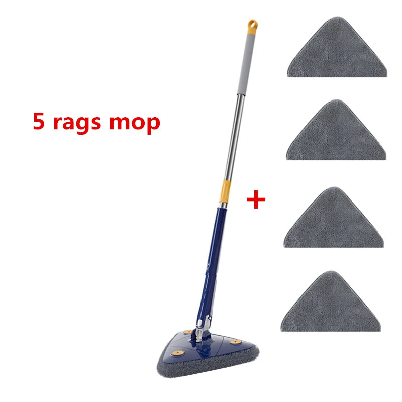 360° Triangle Spin Mop with Extendable Handle – Microfibre Twist Wringing Mop