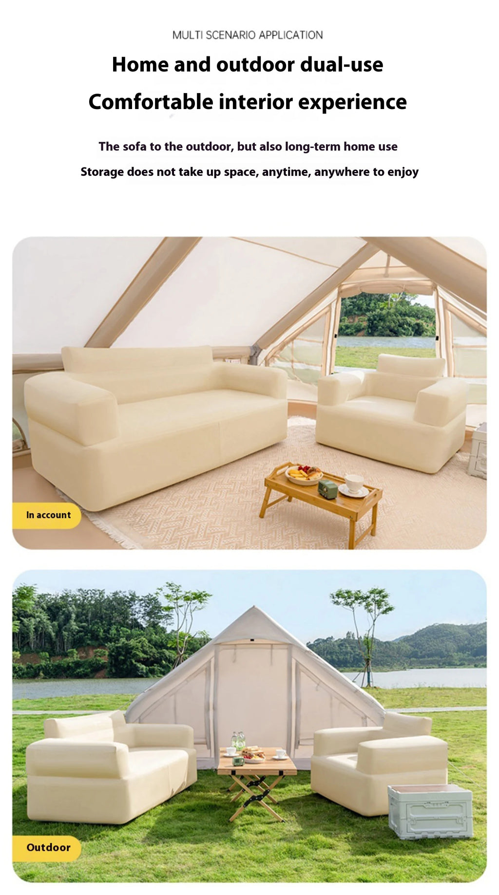 Lohas Camping Inflatable Air Sofa – Portable Waterproof Lazy Sofa for Camping, Picnic & Outdoor Relaxation