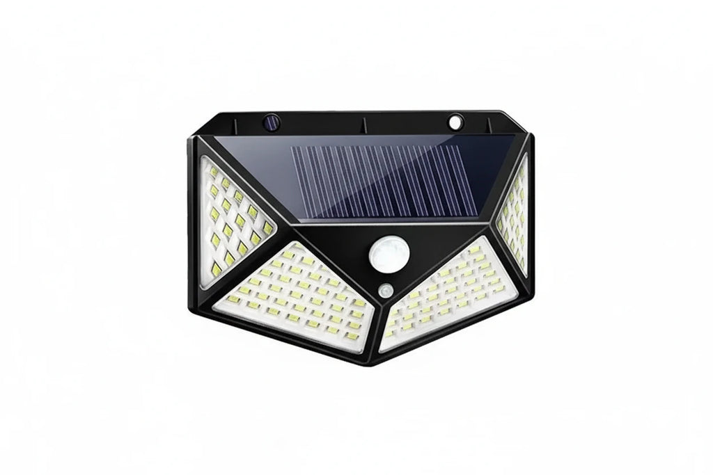 100 LED Solar Motion Sensor Outdoor Light –  Garden Wall Security Spotlight