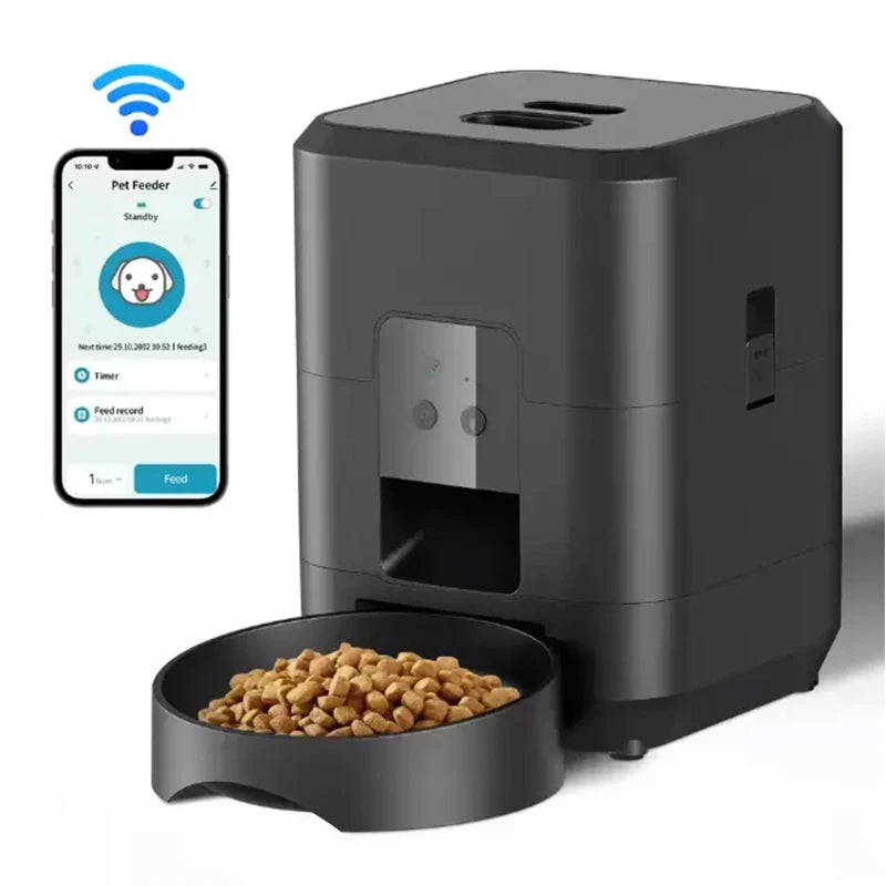 Smart Automatic Pet Feeder – Timed Quantitative Cat & Dog Food Dispenser, 50-200g Portion Control, WiFi & Button Models, USB Powered Slow Feeder Bowl