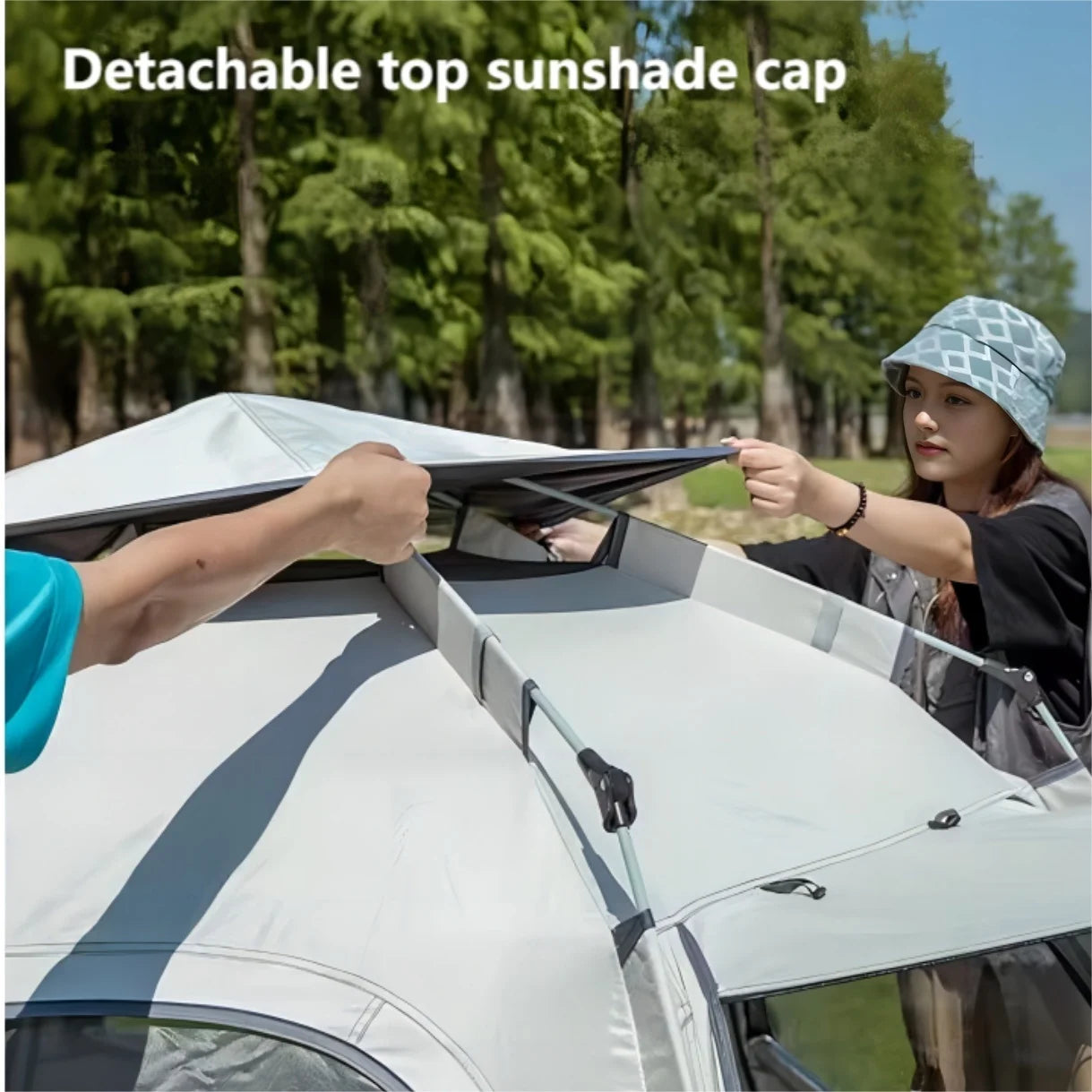 Pop-Up Camping Tent for 4-6 Person, Waterproof & Windproof Family Tent with Skylight, Quick Automatic Setup, Large Size | Pakicetus