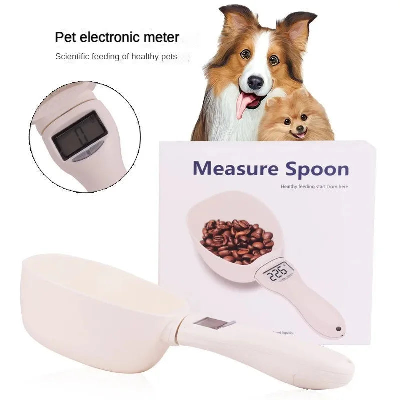 Pet Food Measuring Scoop with Digital Scale – Electronic LED Display, 4 Units (g/ml/cup/oz), 800g Capacity, for Dog & Cat Food, Cooking & Baking,