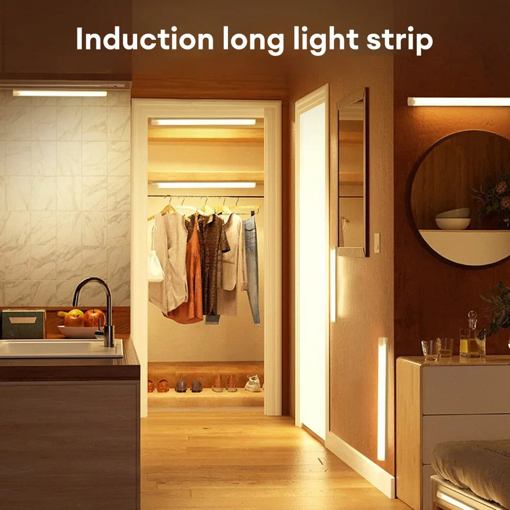 LED Motion Sensor Night Light – USB-C Rechargeable Wireless Cabinet Light, 3 Modes, Magnetic Mount, Anti-Glare for Wardrobe, Kitchen, Stairs & Hallway