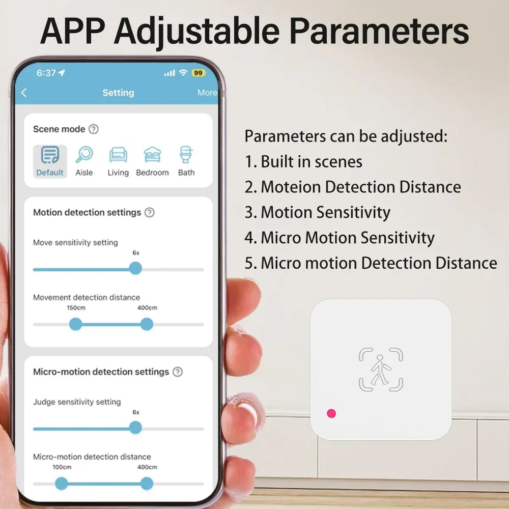 Radar Presence Sensor – Human Detection, Light Sensing, Smart Home