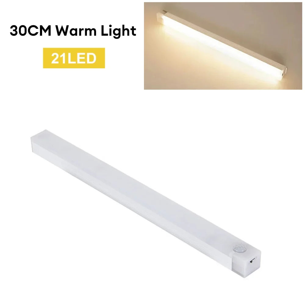 LED Motion Sensor Night Light – USB-C Rechargeable Wireless Cabinet Light, 3 Modes, Magnetic Mount, Anti-Glare for Wardrobe, Kitchen, Stairs & Hallway