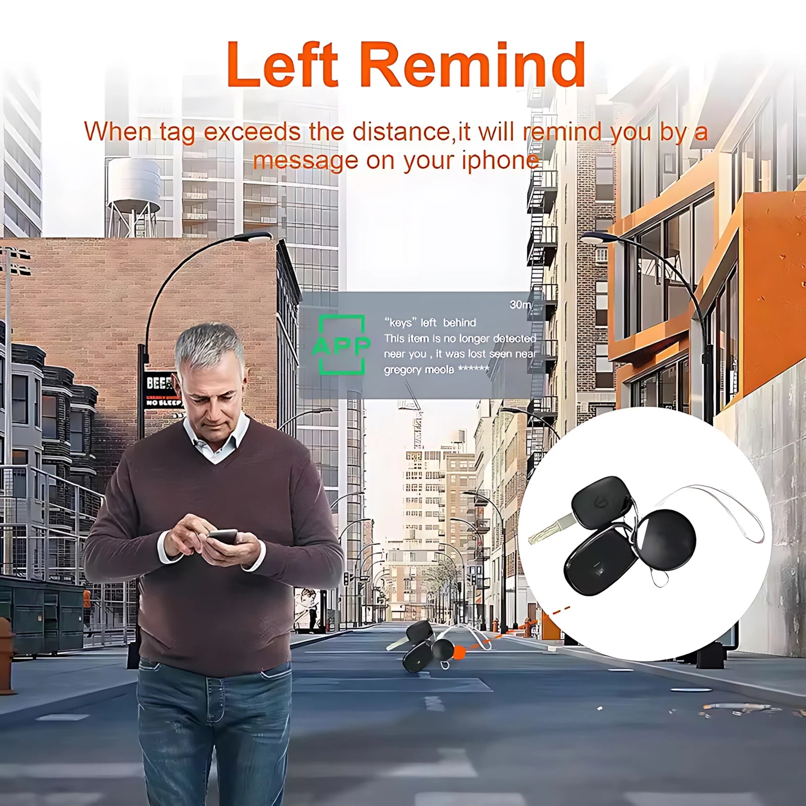 Bluetooth Mini GPS Tracker – Works with Apple Find My App, MFi Certified, Anti-Lost Locator for Keys, Pets, Luggage, Wallet & Car, No Monthly Fee