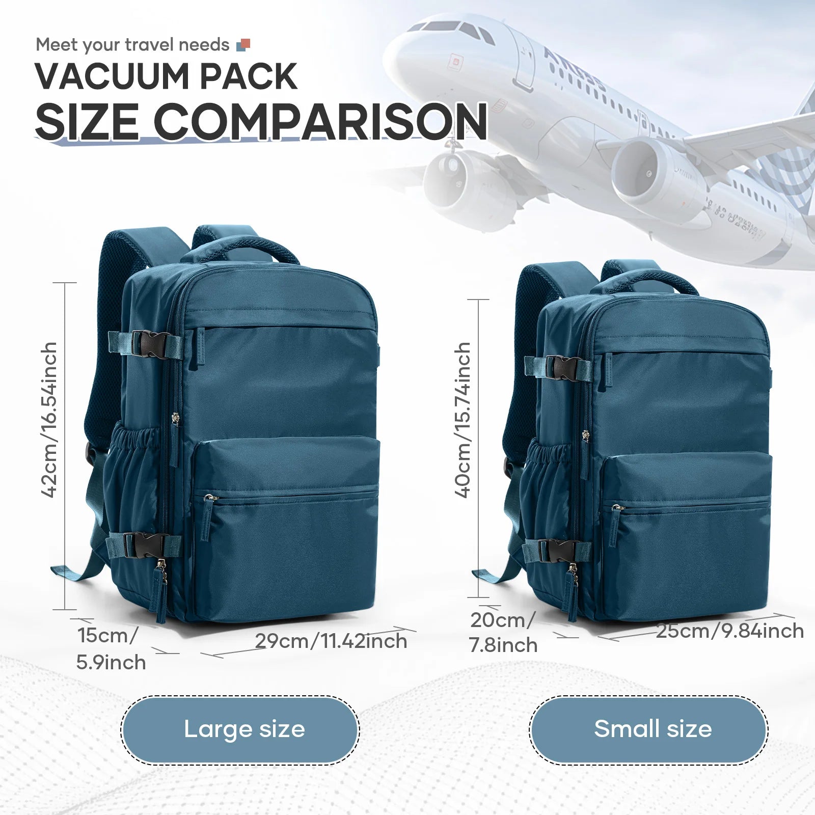 Air Vacuum Compression Backpack – Cabin-Approved Carry-On, Laptop Bag with Vacuum Clothing Storage (20–35L)