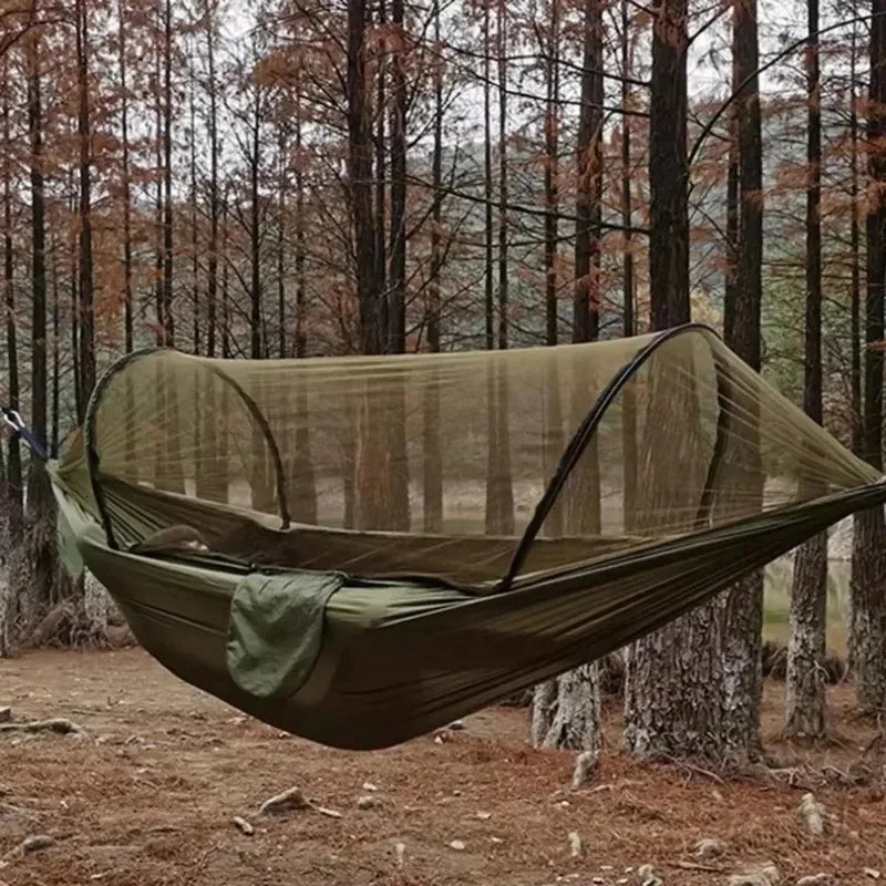 Outdoor Camping Hammock with Mosquito Net – Portable Hanging Bed for Camping, Hiking & Backyard