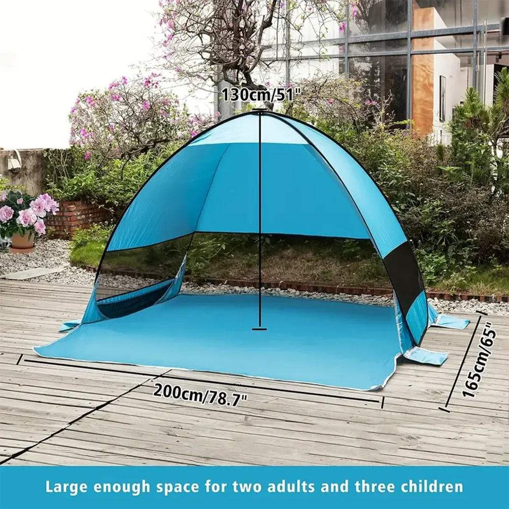 Quick set up. Pop up beach tent. Portable Awning. Outdoor camping fishing tent. With accessories. Rugged construction.