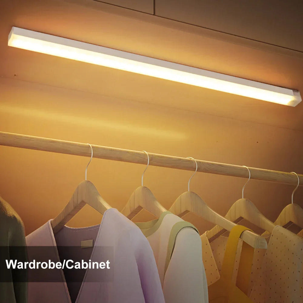 LED Motion Sensor Night Light – USB-C Rechargeable Wireless Cabinet Light, 3 Modes, Magnetic Mount, Anti-Glare for Wardrobe, Kitchen, Stairs & Hallway