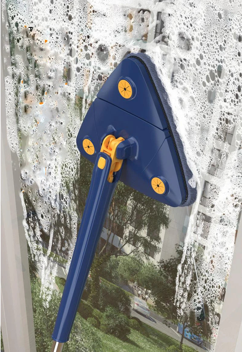 360° Triangle Spin Mop with Extendable Handle – Microfibre Twist Wringing Mop