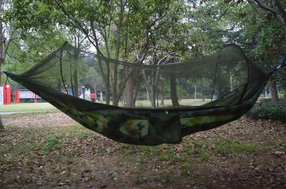Outdoor Camping Hammock with Mosquito Net – Portable Hanging Bed for Camping, Hiking & Backyard