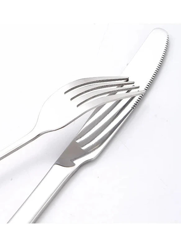 10/20Pcs Stainless Steel Outdoor Camping Cutlery Set with Storage Bag | Portable Picnic Plate Spoon Knife Fork Tong for Hiking