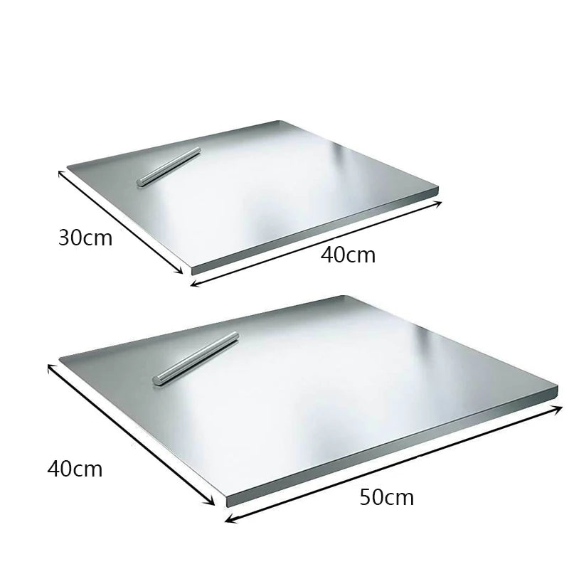 304 Stainless Steel Cutting Board – Food Grade Heavy Duty Chopping Board with Anti-Slip Mat & Scale Markings, Dishwasher Safe for Meat, Vegetables, Bread & Pizza