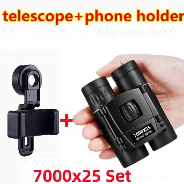 9000x25 HD Zoom Portable Powerful Binoculars Long Range BAK4 Telescope Jumelles Folding BAK4 Binoculars for Hunting Camping