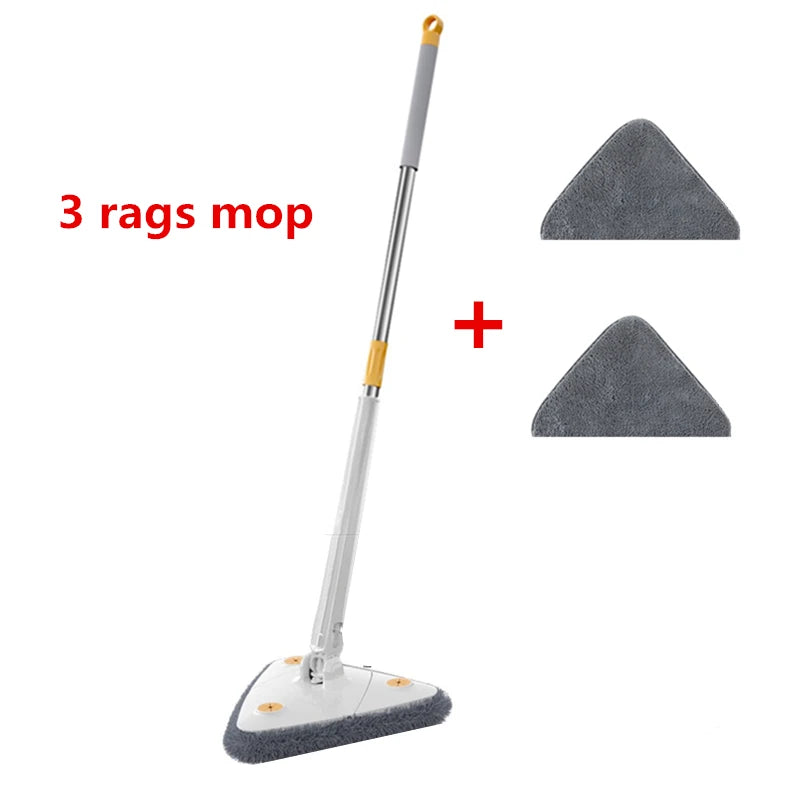 360° Triangle Spin Mop with Extendable Handle – Microfibre Twist Wringing Mop