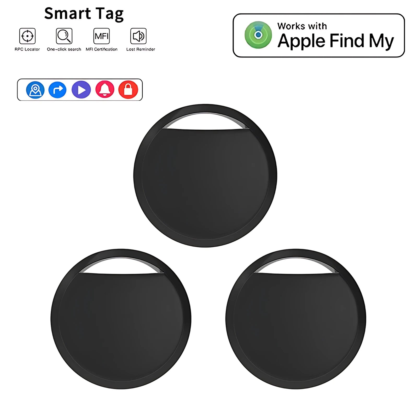 Bluetooth Mini GPS Tracker – Works with Apple Find My App, MFi Certified, Anti-Lost Locator for Keys, Pets, Luggage, Wallet & Car, No Monthly Fee