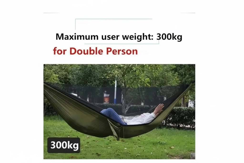 Outdoor Camping Hammock with Mosquito Net – Portable Hanging Bed for Camping, Hiking & Backyard