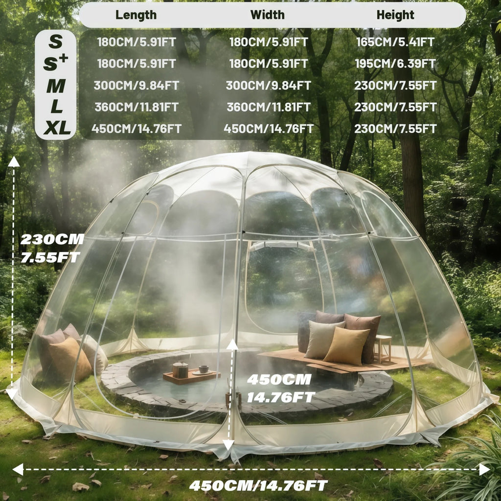 Large Quick-Set Bubble Tent Portable Outdoor Igloo Extreme Cold Resistant Winter Shelter for Camping And Backyard Use
